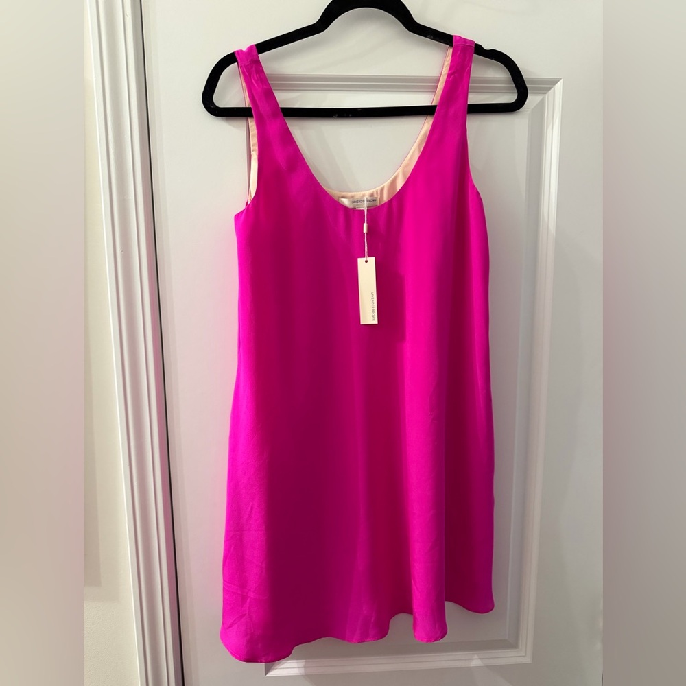 Lavender Brown Fuchsia Sleeveless Shift Dress